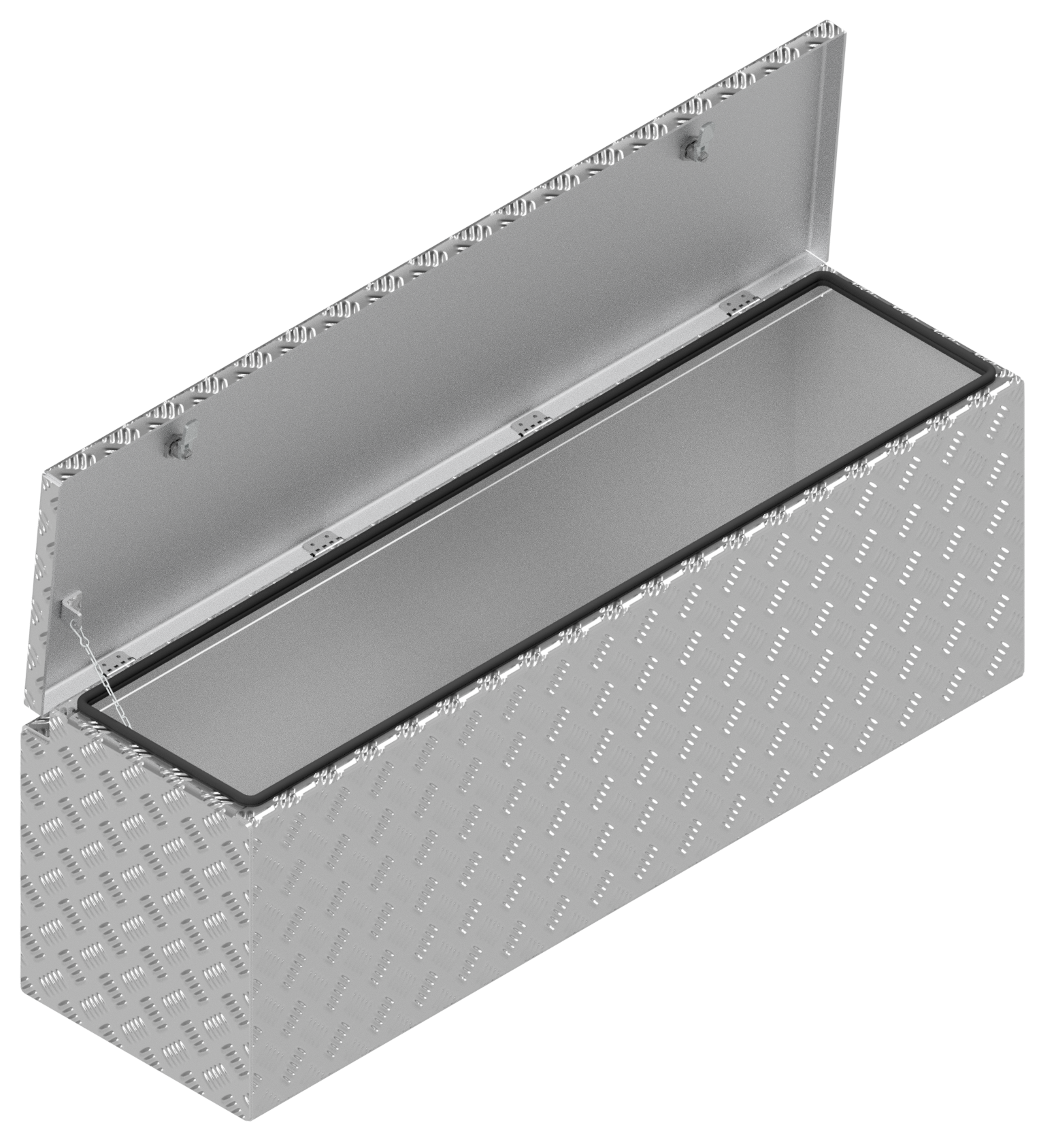 DE HAAN BOX HUW - 1140x340x400 mm - waterdichte en stofdichte aluminium traanplaat disselkist - voorzien van vlinderslot