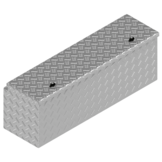 DE HAAN BOX HUW - 1140x340x400 mm - waterdichte en stofdichte aluminium traanplaat disselkist  - voorzien van vlinderslot