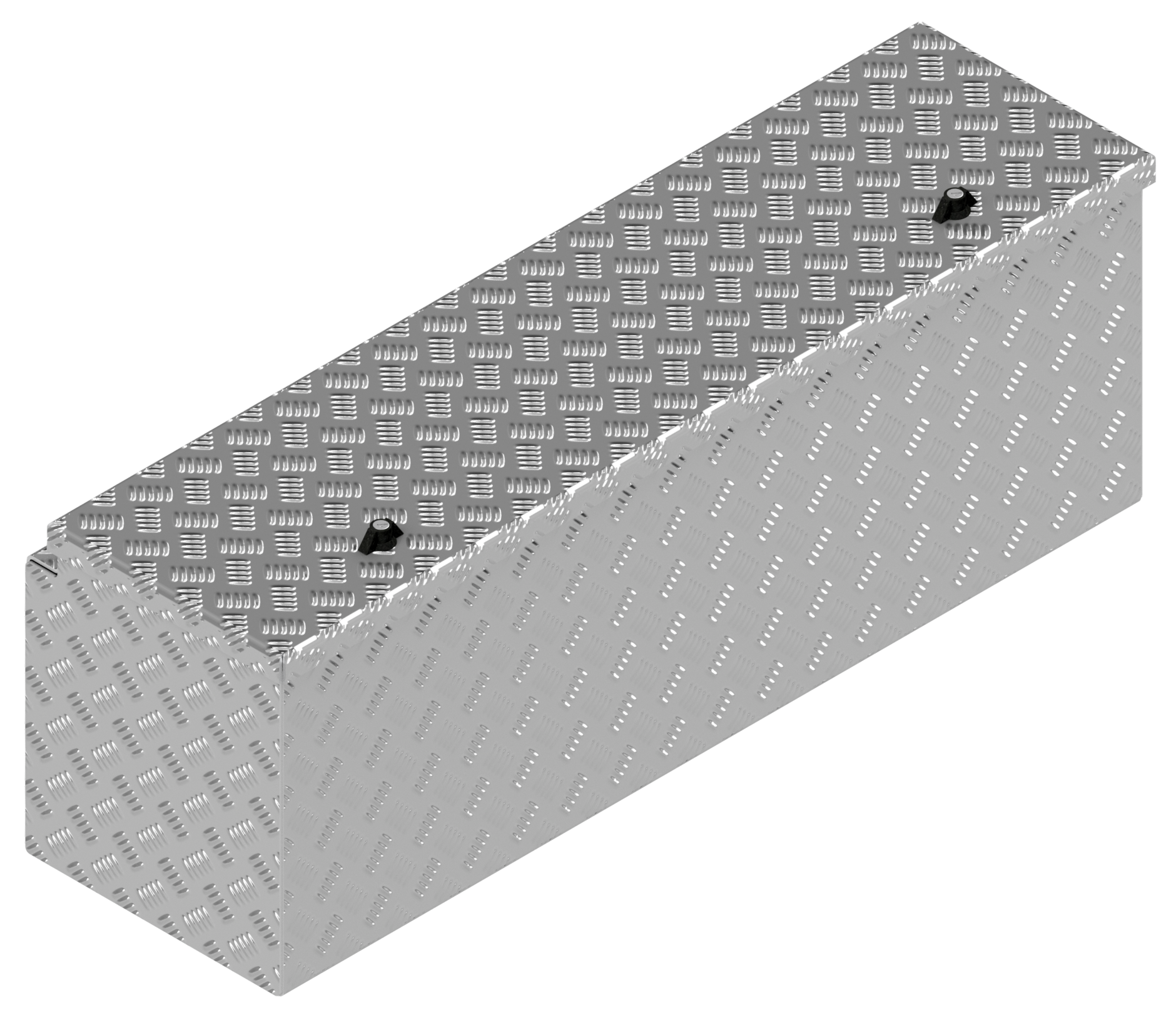 DE HAAN BOX HUW - 1140x340x400 mm - waterdichte en stofdichte aluminium traanplaat disselkist - voorzien van vlinderslot