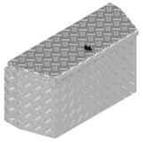 DE HAAN BOX PBV - waterdichte en stofdichte aluminium traanplaat disselkist 772x330x400 mm - voorzien van vlinderslot