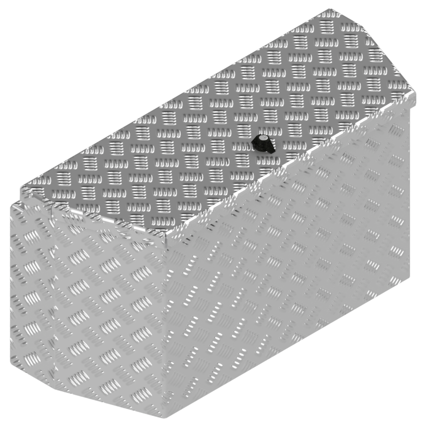 DE HAAN BOX PBV - waterdichte en stofdichte aluminium traanplaat disselkist 772x330x400 mm - voorzien van vlinderslot