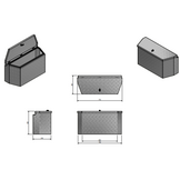 DE HAAN BOX PBV - waterdichte en stofdichte aluminium traanplaat disselkist 772x330x400 mm - voorzien van vlinderslot