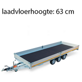 Geremde Eduard plateauwagen - 606x220 cm - 3500 kg bruto laadvermogen - 63 cm laadvloerhoogte - 30 cm borden - tridem asser