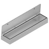 DE HAAN BOX HL - 1618x391x190 mm - waterdichte en stofdichte aluminium traanplaat disselkist - voorzien van vlinderslot of spansluiting