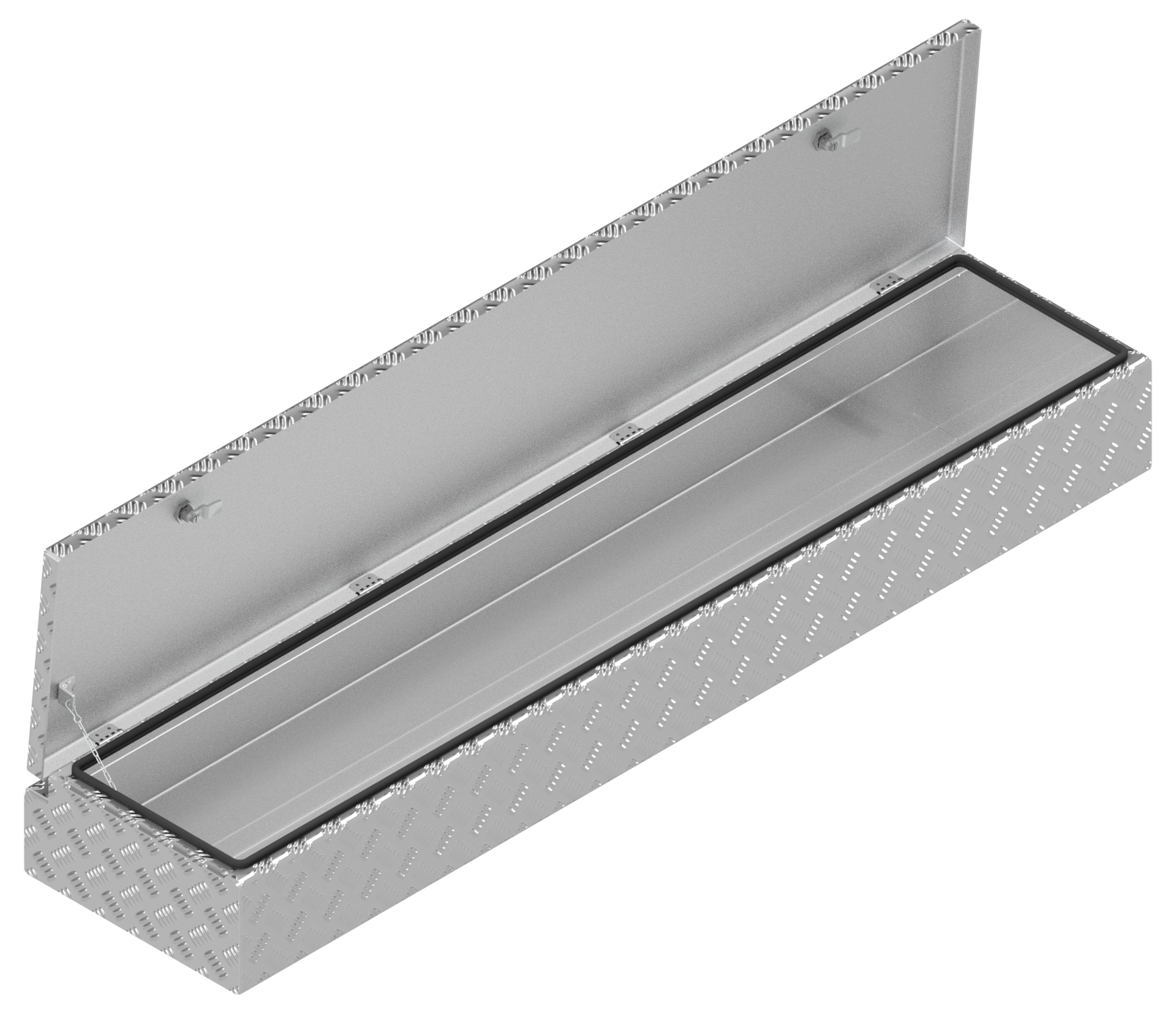 DE HAAN BOX HL - 1618x391x190 mm - waterdichte en stofdichte aluminium traanplaat disselkist - voorzien van vlinderslot of spansluiting