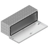 DE HAAN BOX OS - 764x267x250 mm - waterdichte en stofdichte aluminium traanplaat disselkist  - voorzien van vlinderslot of t-sluiting