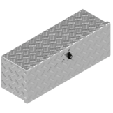 DE HAAN BOX OS - 764x267x250 mm - waterdichte en stofdichte aluminium traanplaat disselkist  - voorzien van vlinderslot of t-sluiting