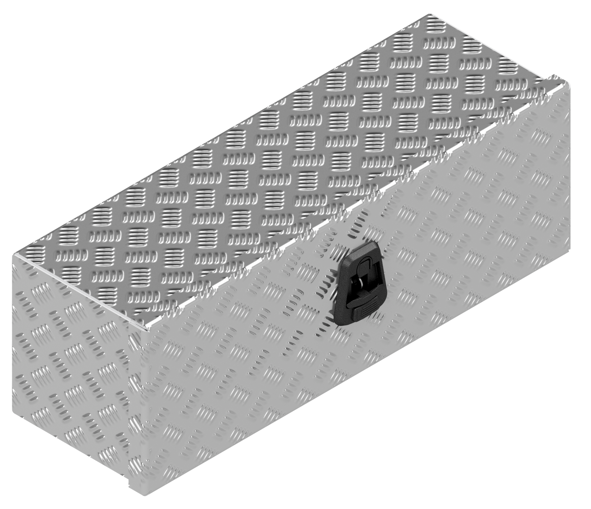 DE HAAN BOX OS - 764x267x250 mm - waterdichte en stofdichte aluminium traanplaat disselkist - voorzien van vlinderslot of t-sluiting