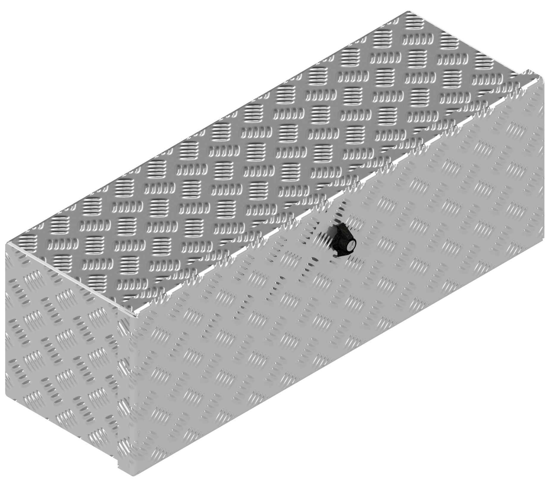 DE HAAN BOX OS - 764x267x250 mm - waterdichte en stofdichte aluminium traanplaat disselkist - voorzien van vlinderslot of t-sluiting