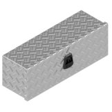 DE HAAN BOX OS - 764x267x250 mm - waterdichte en stofdichte aluminium traanplaat disselkist  - voorzien van vlinderslot of t-sluiting