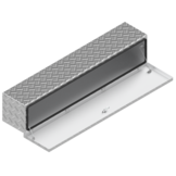 DE HAAN BOX OL - 1264x267x250 mm - waterdichte en stofdichte aluminium traanplaat disselkist  - voorzien van vlinderslot of t-sluiting