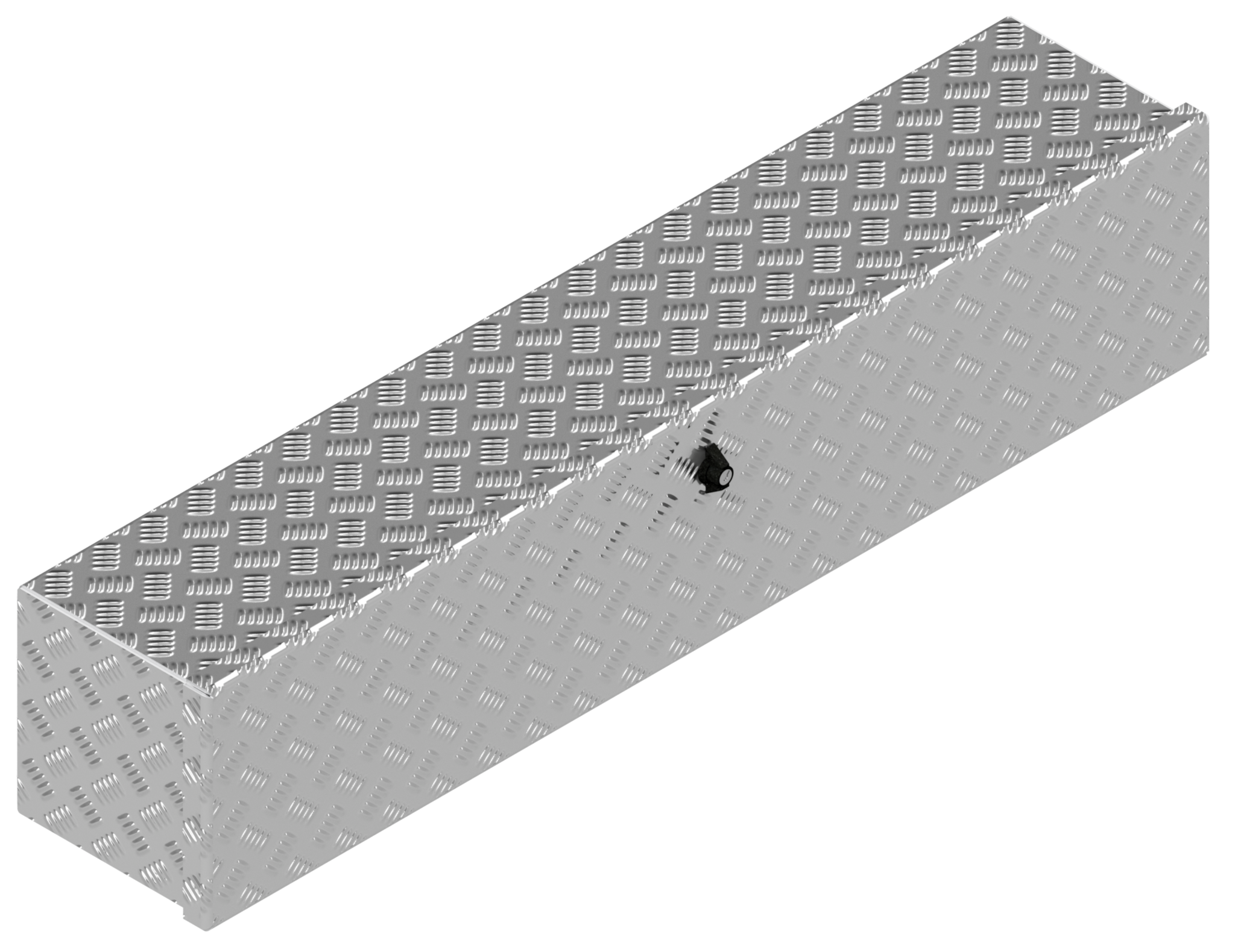 DE HAAN BOX OL - 1264x267x250 mm - waterdichte en stofdichte aluminium traanplaat disselkist - voorzien van vlinderslot of t-sluiting