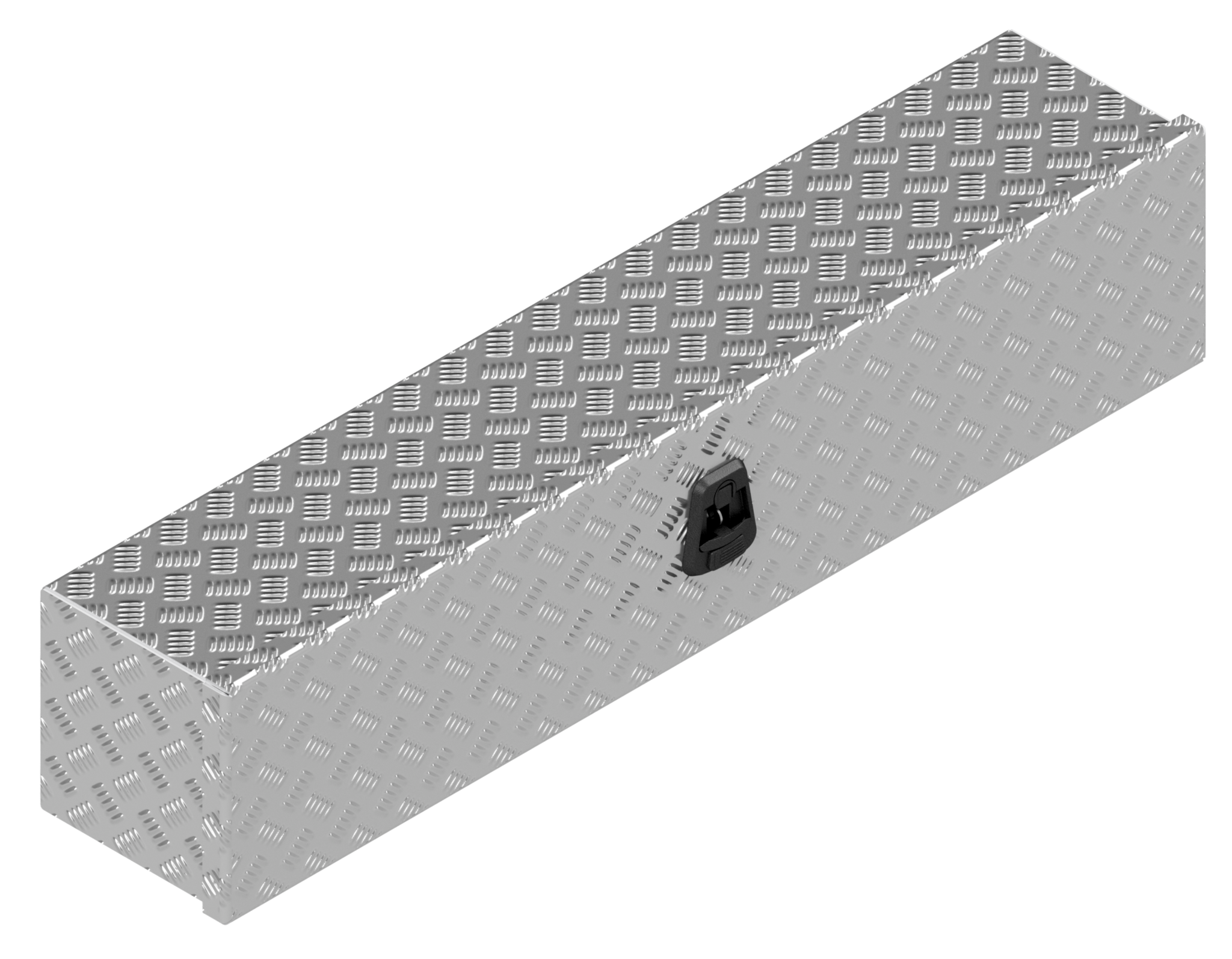 DE HAAN BOX OL - 1264x267x250 mm - waterdichte en stofdichte aluminium traanplaat disselkist - voorzien van vlinderslot of t-sluiting