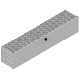 DE HAAN BOX OL - 1264x267x250 mm - waterdichte en stofdichte aluminium traanplaat disselkist  - voorzien van vlinderslot of t-sluiting