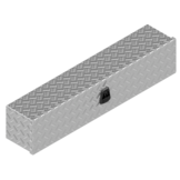 DE HAAN BOX OL - 1264x267x250 mm - waterdichte en stofdichte aluminium traanplaat disselkist  - voorzien van vlinderslot of t-sluiting