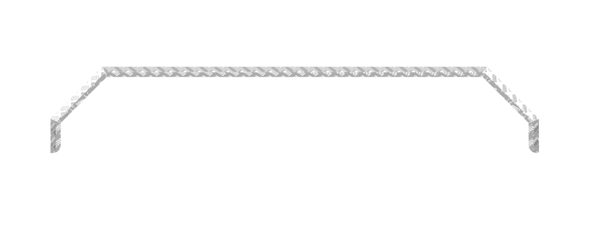 Aluminium traanplaat spatbord voor tridem asser - 2250x240x400 mm