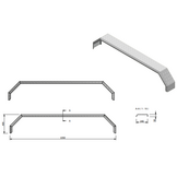 Aluminium traanplaat spatbord voor tridem asser - 2250x240x400 mm