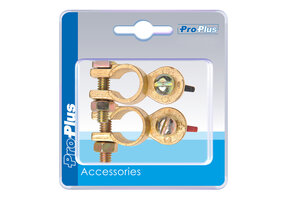 Accupoolklemmen set (+) en (-) - vleugelmoer