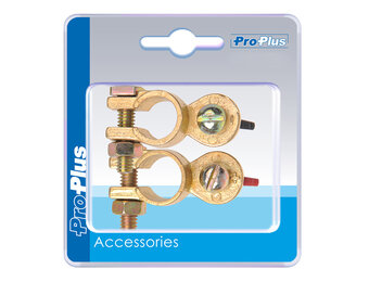 Accupoolklemmen set (+) en (-) - vleugelmoer