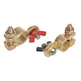 Accupoolklemmen met vleugelmoer - 12 - 24V - (-) is 17,5 mm - (+) is 19 mm