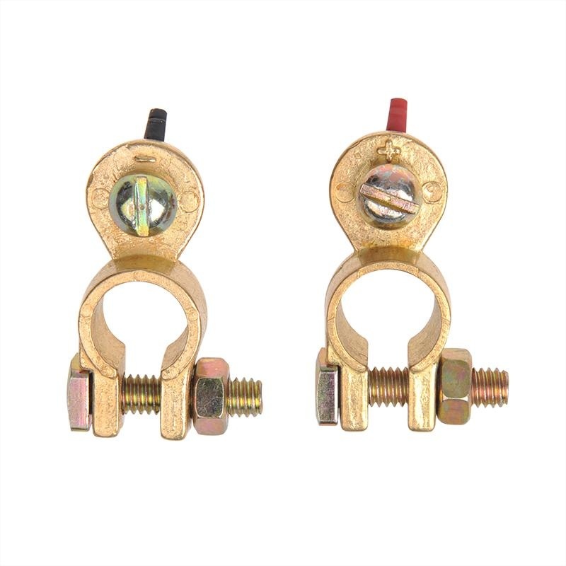 Accupoolklemmen met vleugelmoer - 12 - 24V - (-) is 17,5 mm - (+) is 19 mm