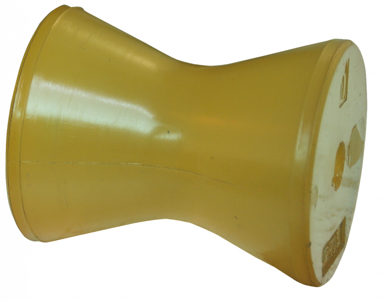 98x70 mm kielrol oranje/geel 14 mm naafdiameter - PU materiaal