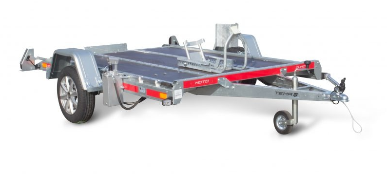 Zakbare motortrailer TEMARED MOTO-QUAD 2616 - 264x161 cm - 750 kg - ongeremd - motor/quad trailer - voorzien van handpomp
