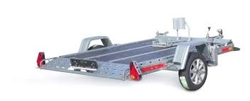 Zakbare motortrailer TEMARED MOTO-QUAD 2616 - 264x161 cm - 750 kg - ongeremd - motor/quad trailer - voorzien van handpomp
