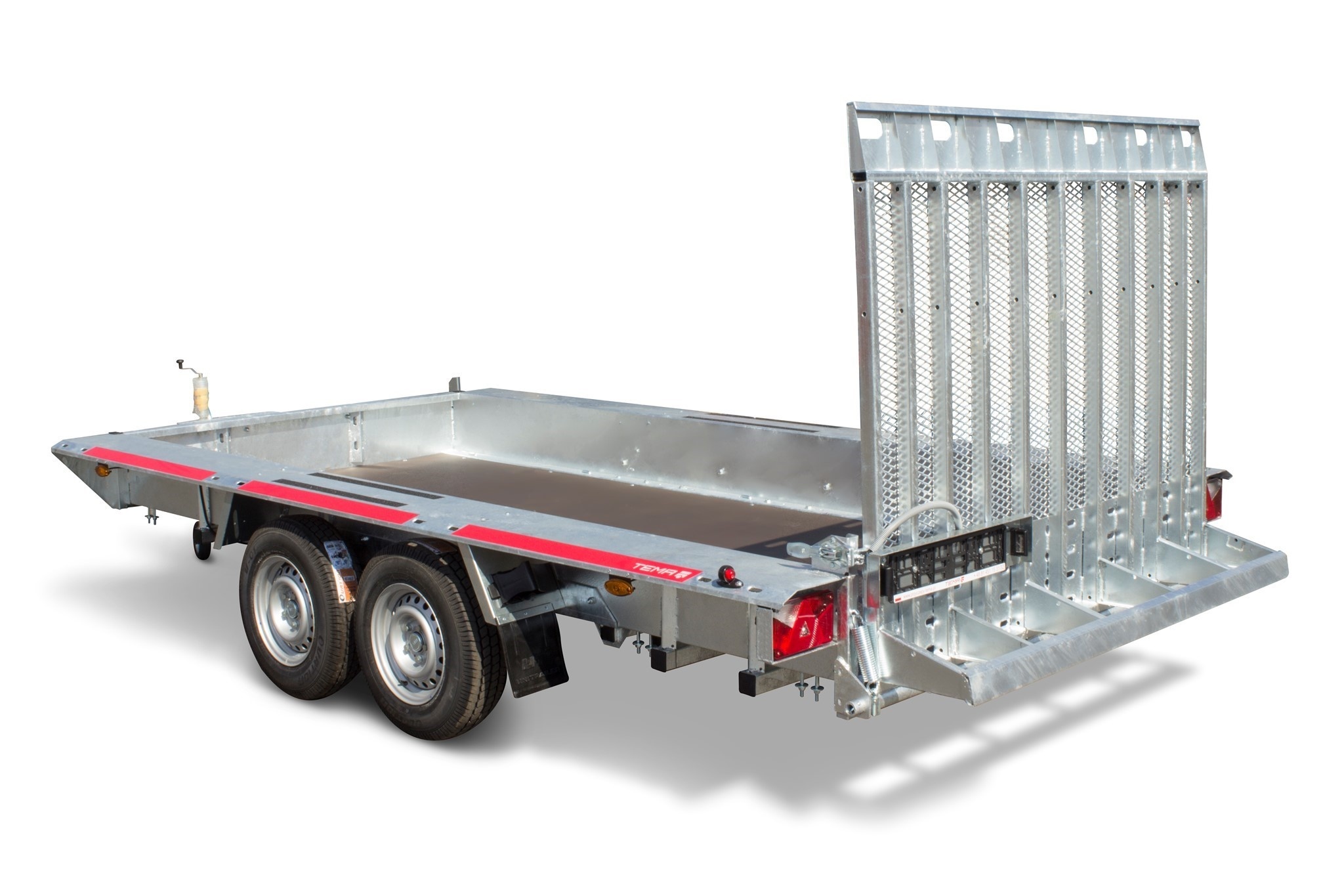 TEMARED machinetransporter 350x160 cm - 3500 kg - geremd - machinetransporter met oprijklep