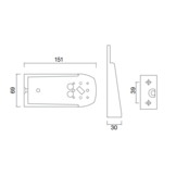 Aspock Flexipoint houder - hard rubber - 150 mm