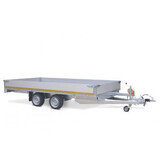 Geremde Eduard multitransporter - 456x220 cm - 3000 kg bruto laadvermogen - 63 cm laadvloerhoogte - 30 cm borden - inclusief oprijplaten