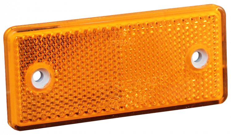 Oranje/gele reflector 96x42 mm - zelfklevend & opschroefbaar