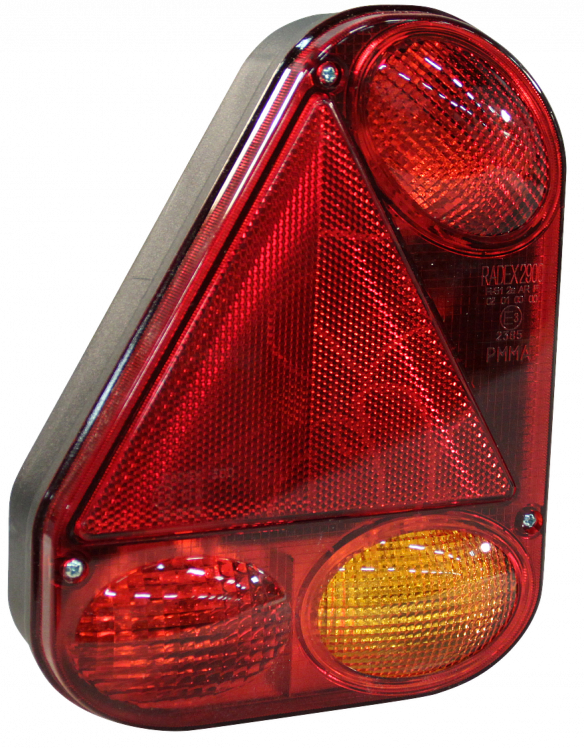 Radex 2900 Links 180x240x60 mm - verticale montage - voorzien van 5-polige Radex connector aansluiting