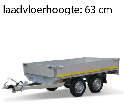 Geremde Eduard plateauwagen - 330x180 cm - 3000 kg bruto laadvermogen - 63 cm laadvloerhoogte - 30 cm borden