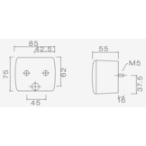 Aspock Fogpoint met stekker - 85x75x55 mm - 2 polige stekker aansluiting