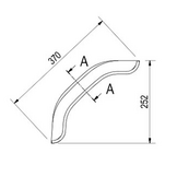 Origineel Saris kunststof spatbord 370x240x252 mm - spanwijdte 370 mm