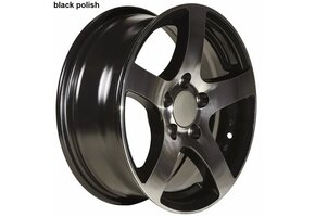 Losse lichtmetalen velg (zwart gepolijst) 5.5Jx14 (5x112) 900 kg ET30
