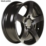 Losse 15 inch lichtmetalen velg voor aanhangwagens - 6Jx15 (5x112) 900 kg - ET30 - zwart gepolijst