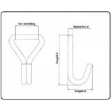 Haak voor spanband met breedte 50 mm