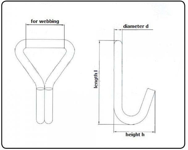 Haak voor spanband met breedte 50 mm