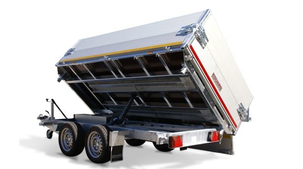 Geremde Eduard 3-zijdige kipper - 330x180 cm - 2700 kg bruto laadvermogen - elektrisch, extern laden - 63 cm laadvloerhoogte - inclusief uitzetsteunen