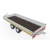 Geremde Eduard plateauwagen - 406x180 cm - 3000 kg bruto laadvermogen - 63 cm laadvloerhoogte - 30 cm borden - inclusief oprijplaten