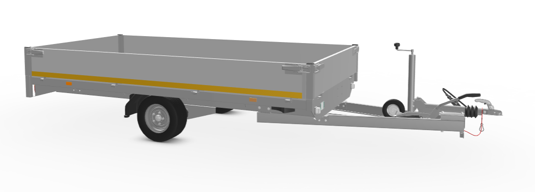 Geremde Eduard plateauwagen 310x160 cm - 1500 kg bruto laadvermogen - 56 cm laadvloerhoogte - 30 cm borden