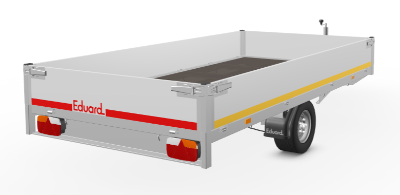 Geremde Eduard plateauwagen 310x160 cm - 1500 kg bruto laadvermogen - 56 cm laadvloerhoogte - 30 cm borden