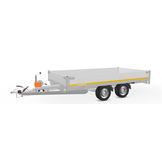 Geremde Eduard multitransporter - 356x180 cm - 2700 kg bruto laadvermogen - 63 cm laadvloerhoogte - 30 cm borden - inclusief oprijplaten en handlier
