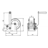 Handlier ongeremd 575 kg overbrenging 4.2:1