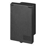 CEE inbouwstekker - rechthoekig - 160x100 mm - zwart