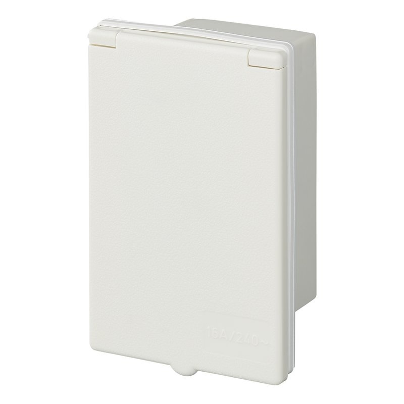 CEE inbouwstekker - rechthoekig - 160x100 mm - wit