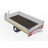 Geremde Eduard plateauwagen - 256x150 cm - 1500 kg bruto laadvermogen - 56 cm laadvloerhoogte - 30 cm borden - inclusief oprijplaten