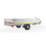 Geremde Eduard plateauwagen - 256x150 cm - 1500 kg bruto laadvermogen - 56 cm laadvloerhoogte - 30 cm borden - inclusief oprijplaten